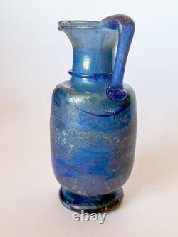 Vintage hand blown Murano Seguso Italian iridescent blue Scavo style Glass Vase