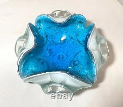 Vintage hand blown Murano Venetian art glass cigarette cigar ashtray Italian