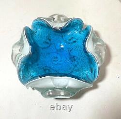 Vintage hand blown Murano Venetian art glass cigarette cigar ashtray Italian