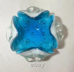 Vintage hand blown Murano Venetian art glass cigarette cigar ashtray Italian