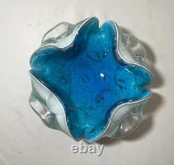 Vintage hand blown Murano Venetian art glass cigarette cigar ashtray Italian