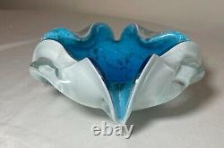 Vintage hand blown Murano Venetian art glass cigarette cigar ashtray Italian