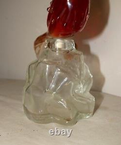 Vintage hand blown Murano Venetian glass figural bird decanter bottle Italy
