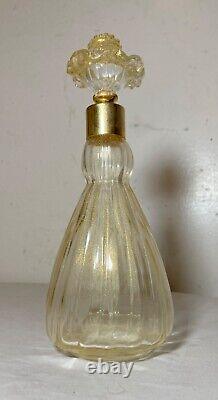 Vintage hand blown Murano Venetian golf flek brass glass perfume bottle atomizer