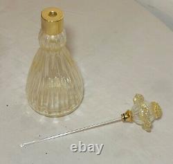 Vintage hand blown Murano Venetian golf flek brass glass perfume bottle atomizer