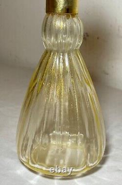 Vintage hand blown Murano Venetian golf flek brass glass perfume bottle atomizer