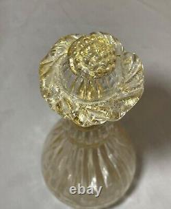 Vintage hand blown Murano Venetian golf flek brass glass perfume bottle atomizer