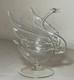 Vintage hand blown Murano art clear glass swan bird salt bowl cellar sculpture