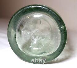 Vintage hand blown Murano studio art glass green dimple crackle cylinder vase