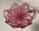 Vintage hand blown pink red glass Italian centerpiece footed bowl Murano