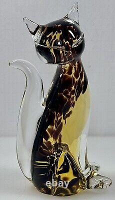 Vintage mcm Murano glass cat statue