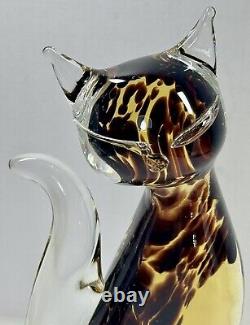 Vintage mcm Murano glass cat statue