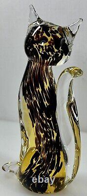 Vintage mcm Murano glass cat statue