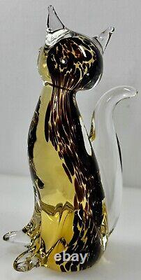 Vintage mcm Murano glass cat statue