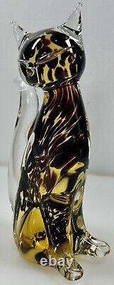 Vintage mcm Murano glass cat statue