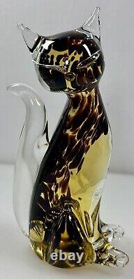 Vintage mcm Murano glass cat statue