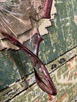 Vintage mid century hand-blown Murano glass centerpiece bowl