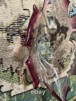 Vintage mid century hand-blown Murano glass centerpiece bowl