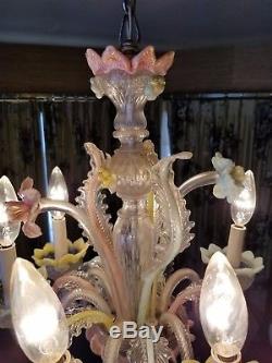 Vintage murano hand-blown glass chandelier