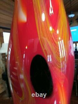 Viz Glass Hand Blown Murano Style Large 26 Vase Very Heavy