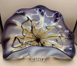 Viz Glass Inc. Genuine Hand Blown Murano Style Art Glass Scallop Decor New