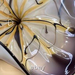Viz Glass Inc. Genuine Hand Blown Murano Style Art Glass Scallop Decor New