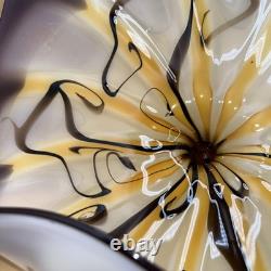 Viz Glass Inc. Genuine Hand Blown Murano Style Art Glass Scallop Decor New