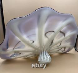 Viz Glass Inc. Genuine Hand Blown Murano Style Art Glass Scallop Decor New