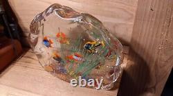 Vntg Murano Art Glass Fish Aquarium Glass Sculpture 1950s Barbini Cenedese Style