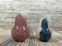 Vtg 50's Alfredo Barbini Murano hand blown glass pair set of 2