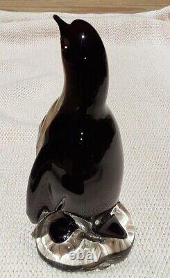 Vtg 60's Alfredo Barbini Murano Glass Gold Bust Penguin Collectable Mid-century