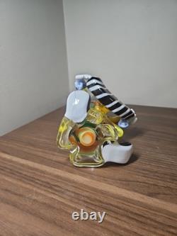 Vtg 9 Murano Art Glass Clown Vintage Hand Blown Accordion Music Band Green Hat