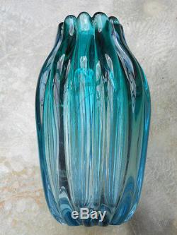 Vtg A. Seguso / F. Poli Bi-Color Vase Mid Century Modern Murano Venini Era