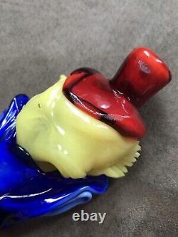 Vtg. Authentic Murano Hand Blown Glass Clown Holding Bottle GOOD CONDITION