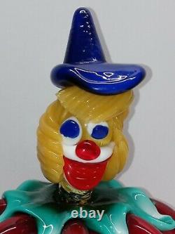 Vtg Authentic Murano Tomato Clown Hand Blown Glass Figurine