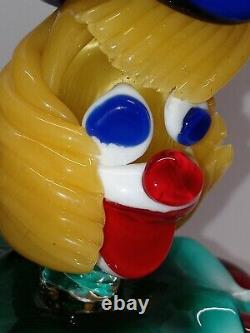 Vtg Authentic Murano Tomato Clown Hand Blown Glass Figurine