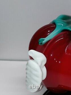 Vtg Authentic Murano Tomato Clown Hand Blown Glass Figurine