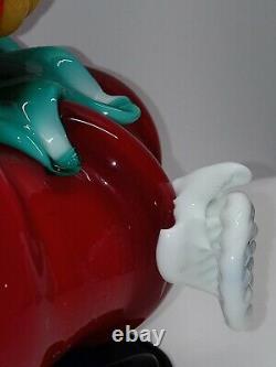 Vtg Authentic Murano Tomato Clown Hand Blown Glass Figurine