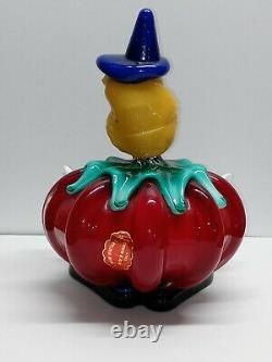 Vtg Authentic Murano Tomato Clown Hand Blown Glass Figurine