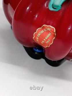 Vtg Authentic Murano Tomato Clown Hand Blown Glass Figurine