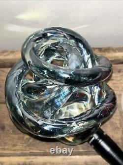 Vtg Beautiful Unique Hand Blown RARE Glass Murano Iridescent Infinity Knot