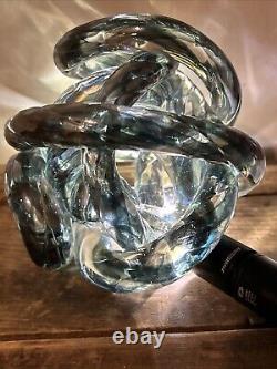 Vtg Beautiful Unique Hand Blown RARE Glass Murano Iridescent Infinity Knot