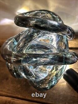 Vtg Beautiful Unique Hand Blown RARE Glass Murano Iridescent Infinity Knot