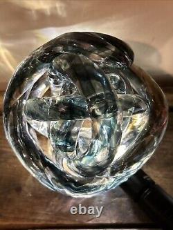 Vtg Beautiful Unique Hand Blown RARE Glass Murano Iridescent Infinity Knot