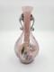 Vtg Hand Blown Murano Glass Millefiori Applied Handle Vase Pink Made in Italy