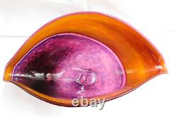 Vtg Hand-blown Art Glass Signed Victor Chiarizia Murano Style Bowl Center piece