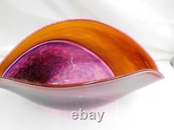 Vtg Hand-blown Art Glass Signed Victor Chiarizia Murano Style Bowl Center piece