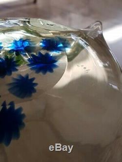 Vtg Hand blown Italian Italy Murano Vaseline Art Glass Owl Bowl Cenedese Rare