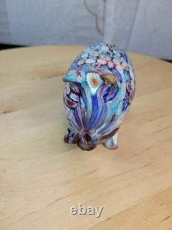Vtg Italy Murano Millefiori Glass Murrine Hand Blown Hog/pig Fratelli Toso