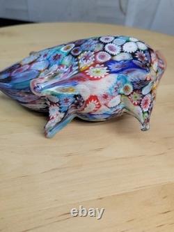 Vtg Italy Murano Millefiori Glass Murrine Hand Blown Hog/pig Fratelli Toso
